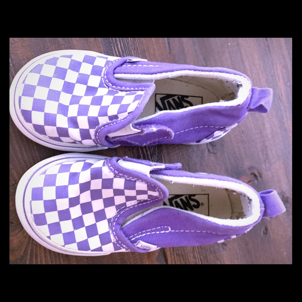 Toddler size 7 purple checker Vans
